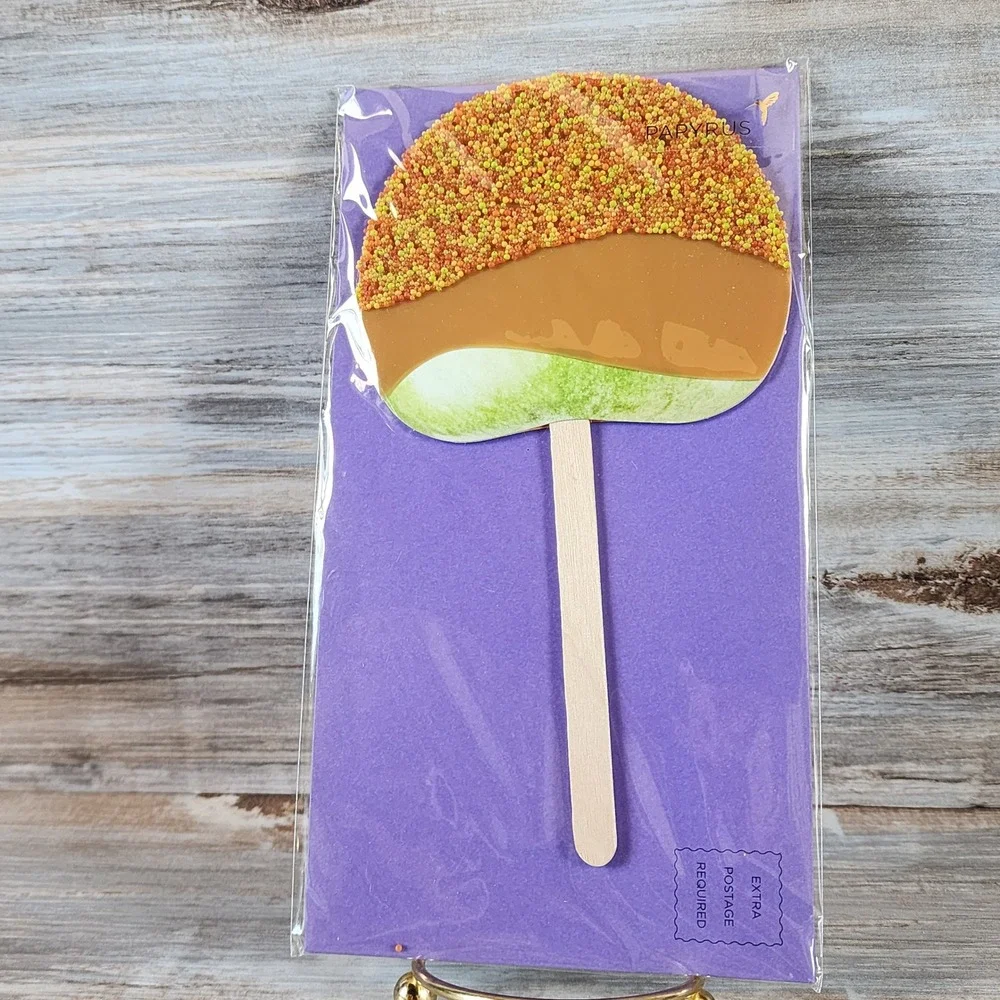Papyrus Halloween Greeting Card Caramel Apple 3D Bead Embellished 05086612